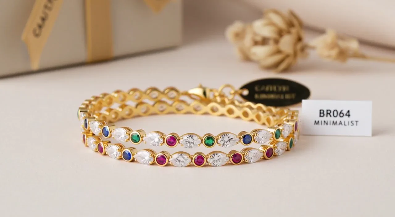 Gold gemstone bracelet