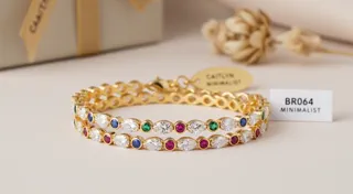 Gold gemstone bracelet